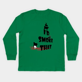 Retro Vintage Farm Animals I'd Smoke That Kids Long Sleeve T-Shirt